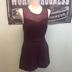 Sleeveless Burgundy shorts romper